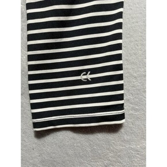 Calvin Klein Women's Small Performance Capri Leggings Black White Stripe - Picture 3 of 6